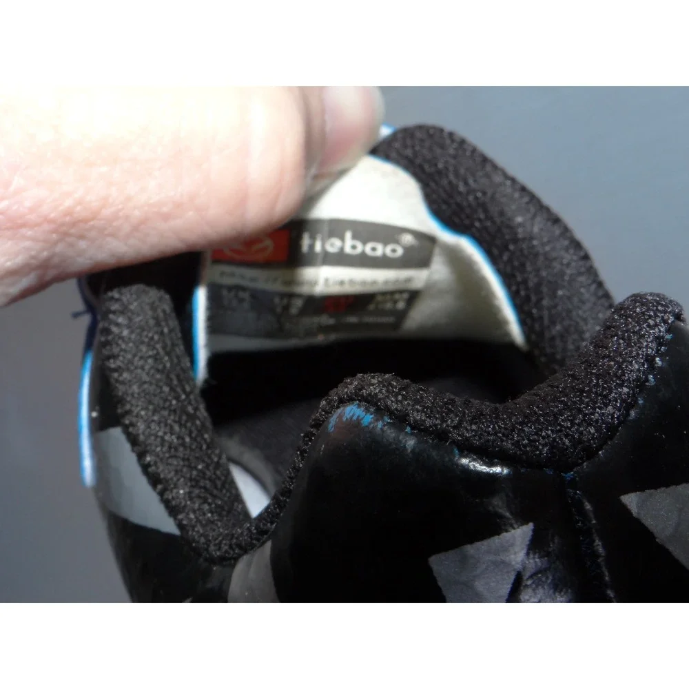 Tiebao Youth Soccer Shoes Blue Black Silver Turf Cleats US 1.5 EU 32 4118